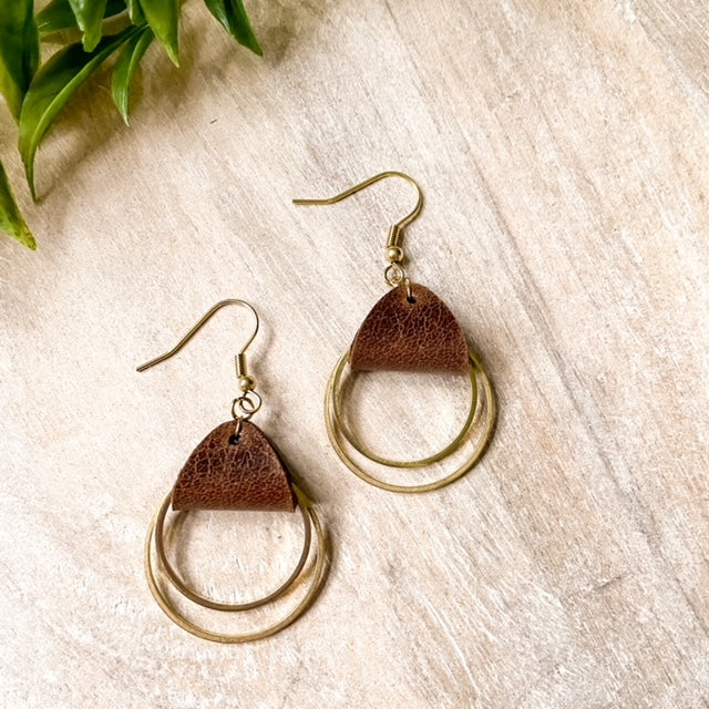 Double Circle w/ Leather Connector