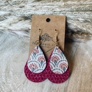 Large Leather Stacked Teardrops