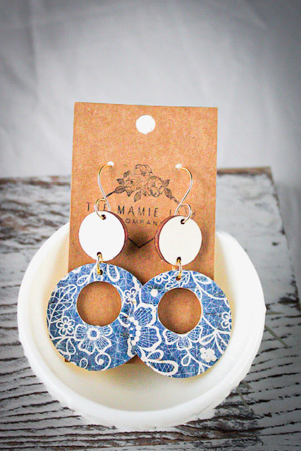 Floral Cork Circle w/ Wood Connector