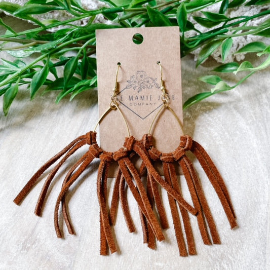 Suede Fringe Teardrops