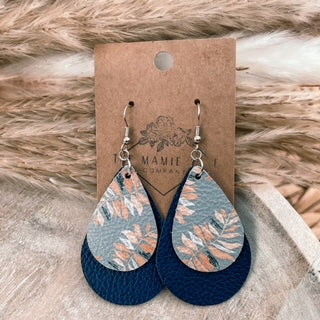 Large Leather Stacked Teardrops