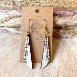 White Washed Wood Boho Dangles